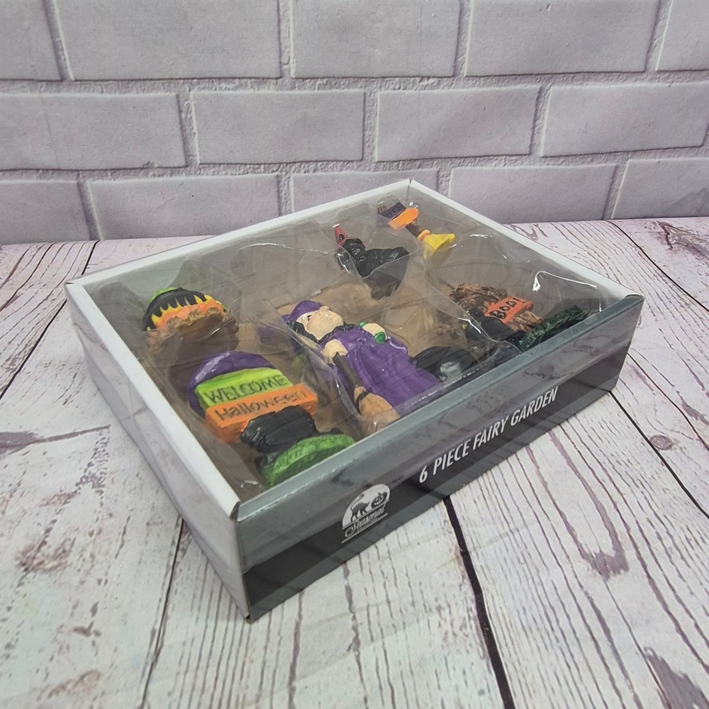 Seasonal Accents 6 Piece Fairy Garden Halloween Witch Set Miniatures New - Picture 7 of 8